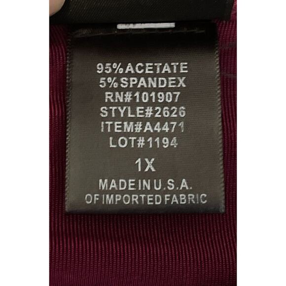 CITIKNIT Women’s Size 1X Acetate Spandex Top Burgundy Plum - Picture 8 of 9